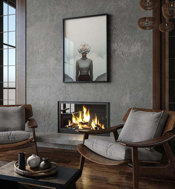 FLOWER FACE, SURREAL ART PRINTS by Andreas Magnusson, blending nature and imagination in a captivating artwork.