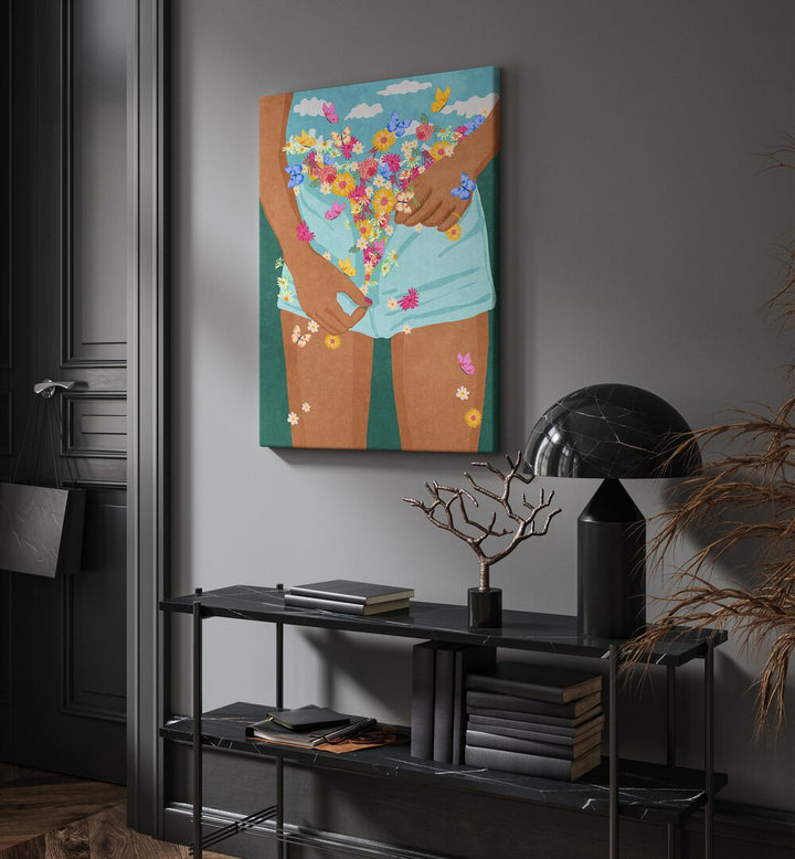 Vibrant "FLOWER MOOD, FASHION POSTERS" artwork by Raissa Oltmanns, perfect for modern home decor.