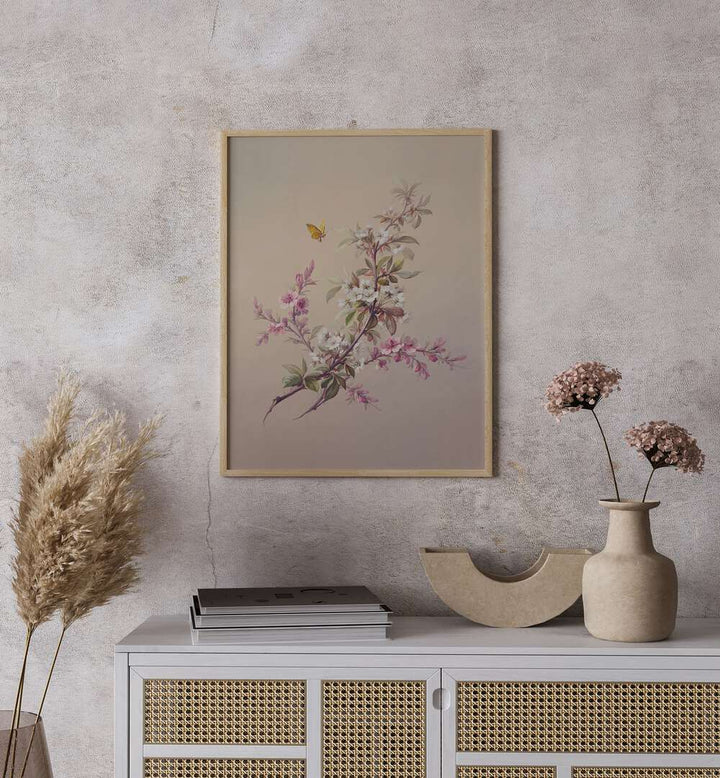 Elegant FLOWERS & BUTTERFLIES artwork from Asian Monk, perfect for enhancing your home decor with nature's beauty.