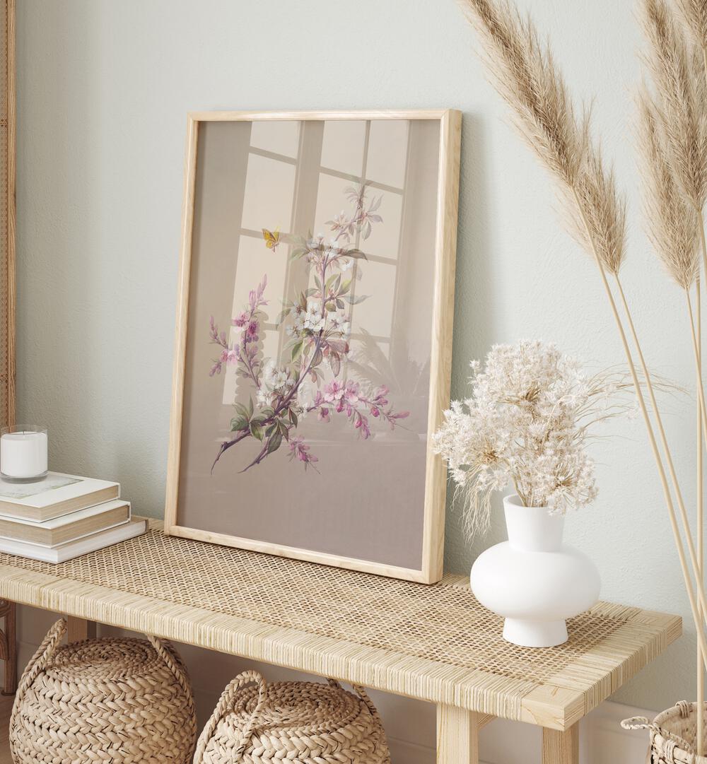 Enhance your space with FLOWERS & BUTTERFLIES art print by Asian Monk, showcasing nature's delicate beauty.