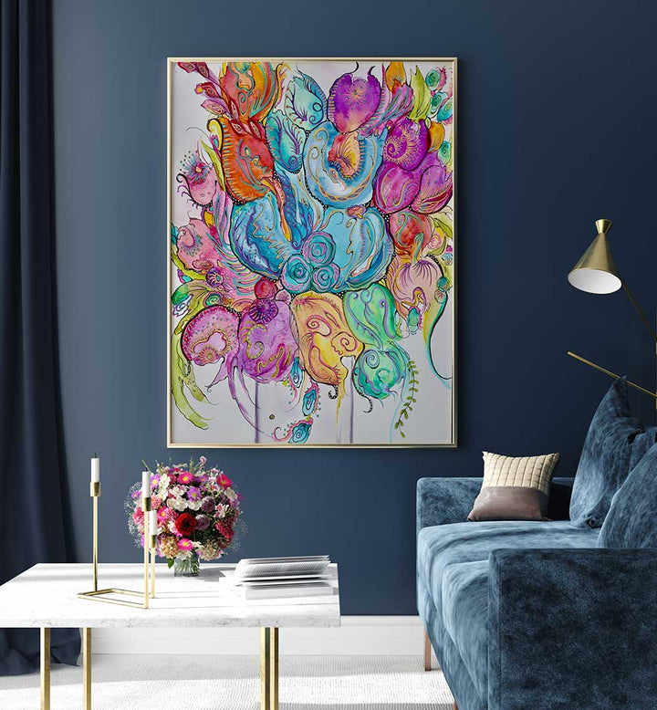Brightly colored FORCES OF NATURE, FLORAL FLOWER PAINTINGS enhance modern interiors with elegance and tranquility.