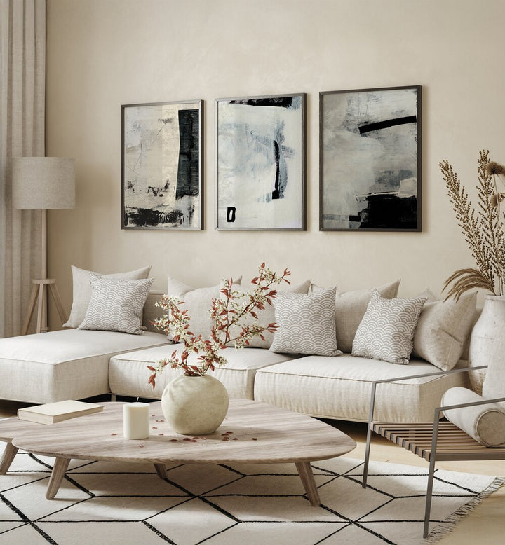 Elevate your decor with the FOREVER ABSTRACT SET, SET OF 3 PAINTINGS, ideal for modern living spaces.