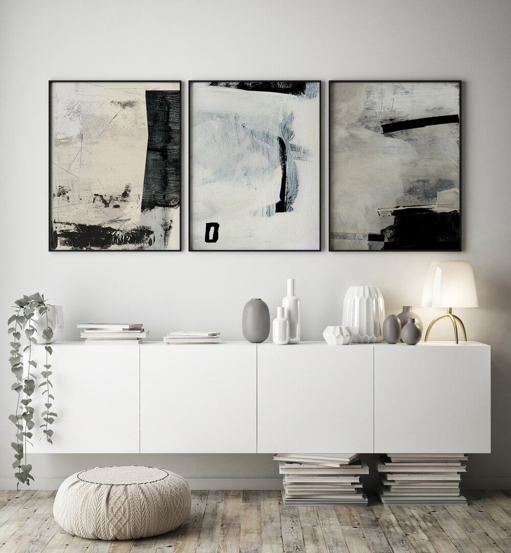 Elevate your decor with the FOREVER ABSTRACT SET, SET OF 3 PAINTINGS, perfect for modern living spaces.