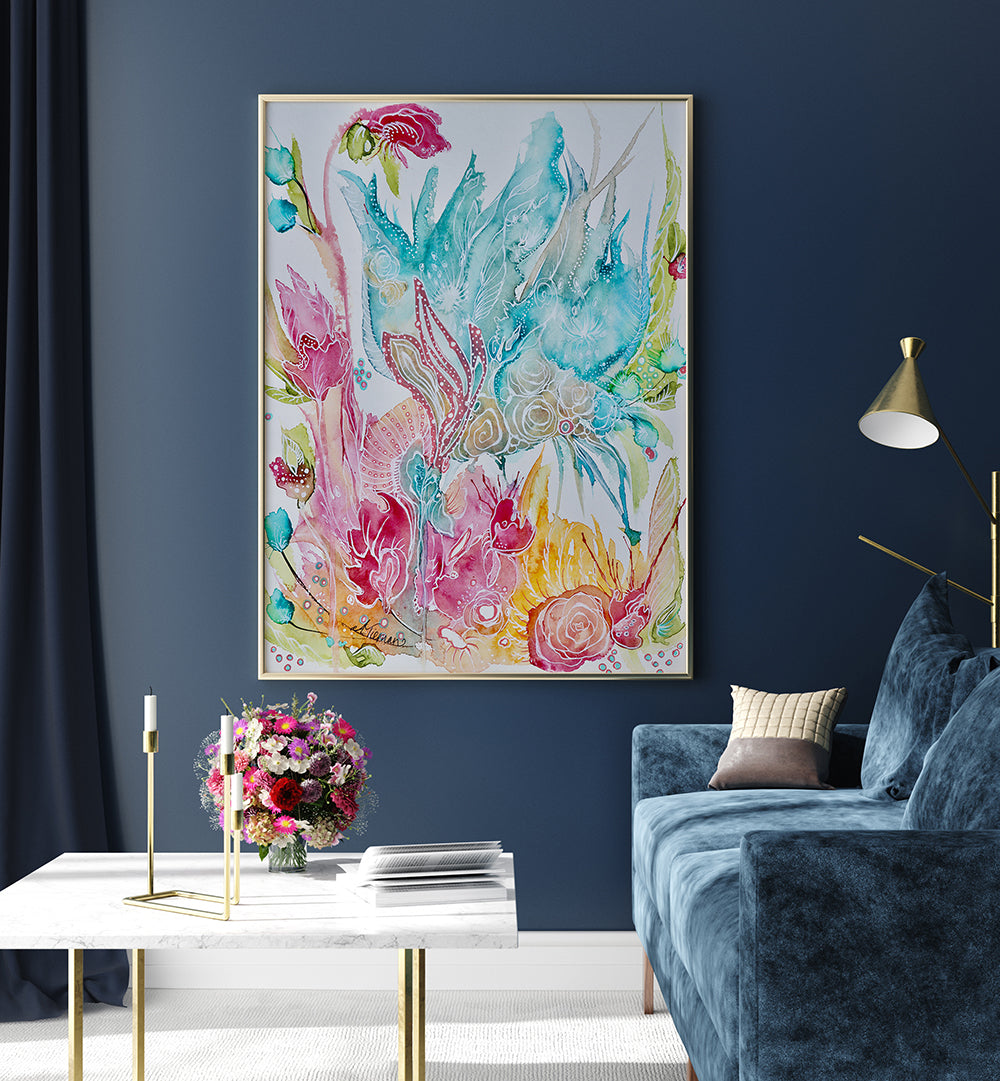 Vibrant FOREVERMORE III, FLORAL FLOWER PAINTINGS brighten any space with stunning floral artistry and color.