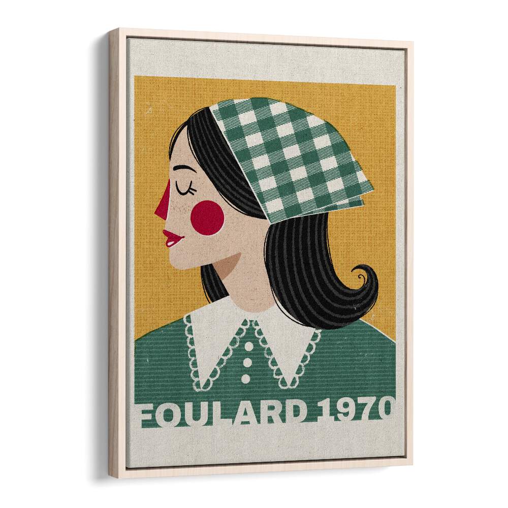 Stylish Foulard French fashion poster featuring a vintage portrait by Julia Leister, perfect for elegant decor.