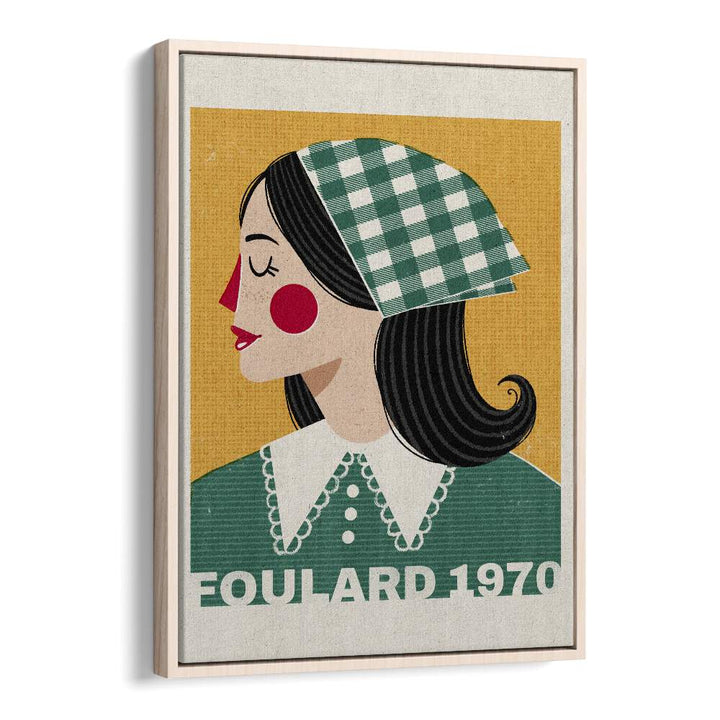 Stylish Foulard French fashion poster featuring a vintage portrait by Julia Leister, perfect for elegant decor.