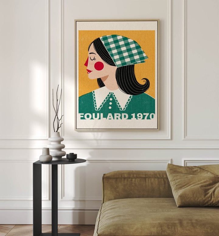 Foulard French fashion portrait by Julia Leister, showcasing elegance in stylish fashion posters for your decor.