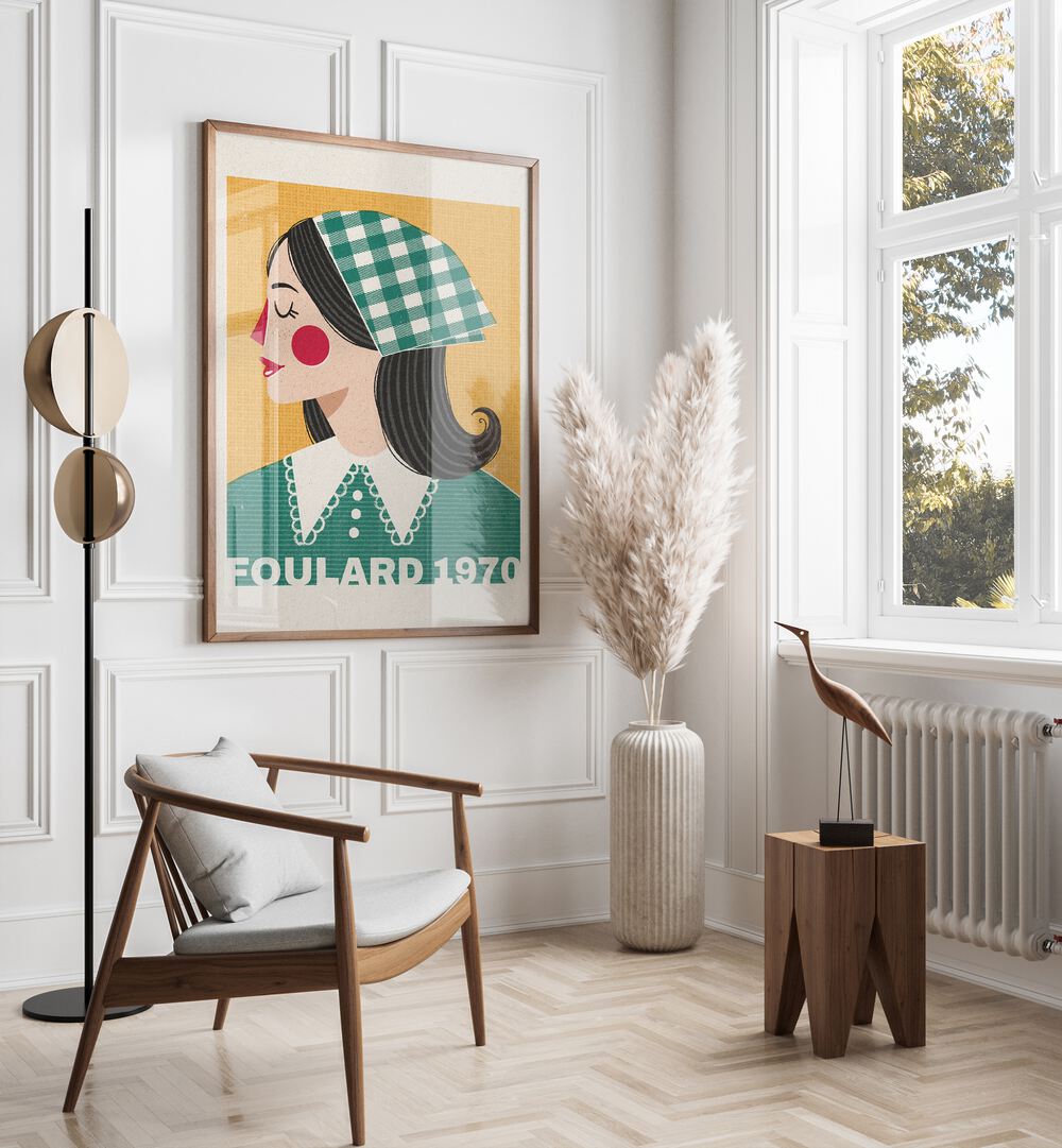 Foulard French fashion posters by Julia Leister enhance elegance in any space with chic artistic flair.