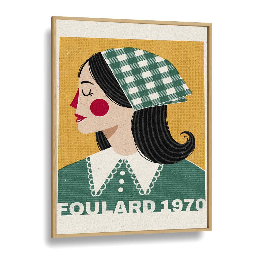 Foulard French fashion poster featuring a stylish portrait by Julia Leister, perfect for elegant decor.