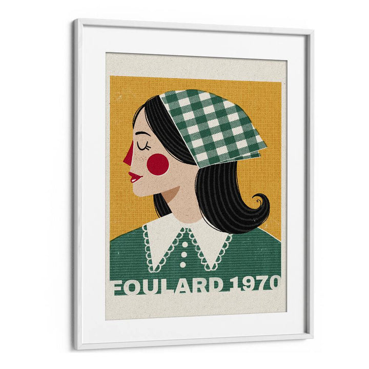 Elegant Foulard French fashion poster by Julia Leister, showcasing sophisticated artistry in a stylish frame.