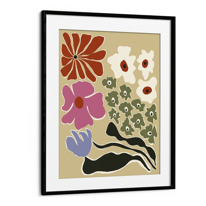 Fragile Botanic, Botanical Art Paintings Artwork in Black Frame With Mount