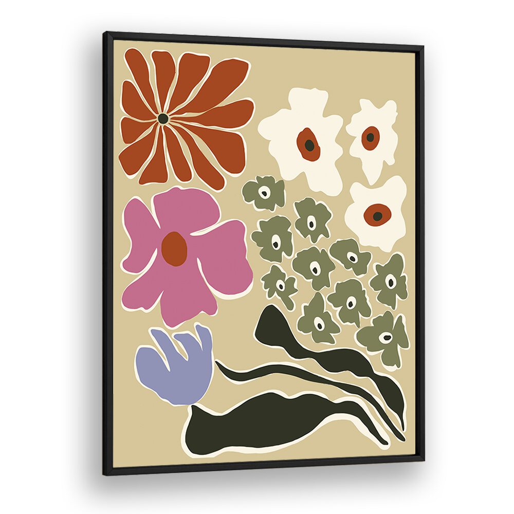 Fragile Botanic, Botanical Art Paintings Artwork in Black Plain Frame