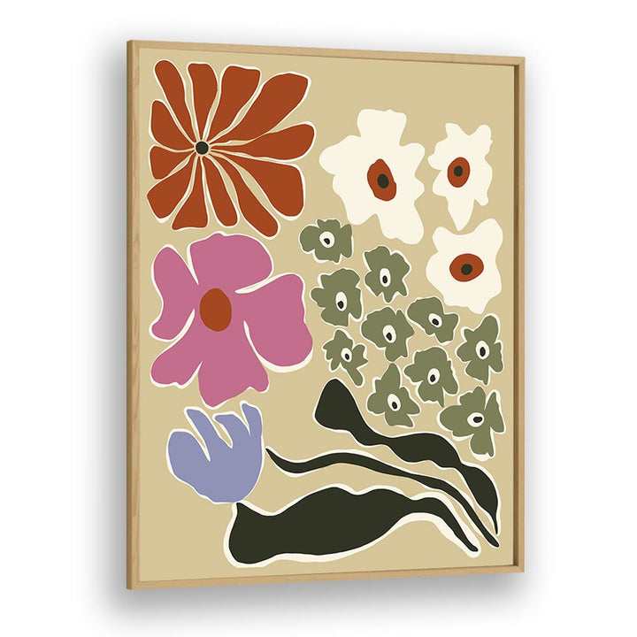 Fragile Botanic, Botanical Art Paintings Artwork in Oak Wood Plain Frame