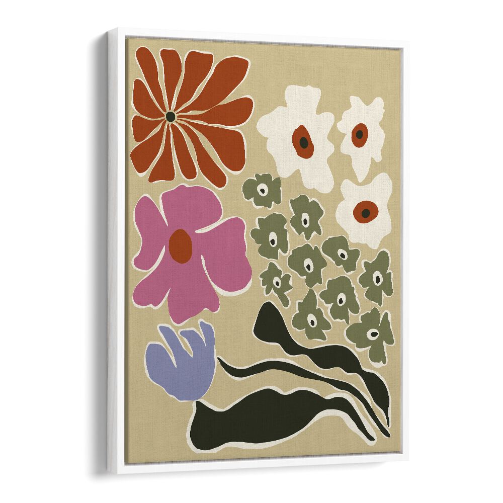 Fragile Botanic, Botanical Art Paintings Artwork in White Floater Frame