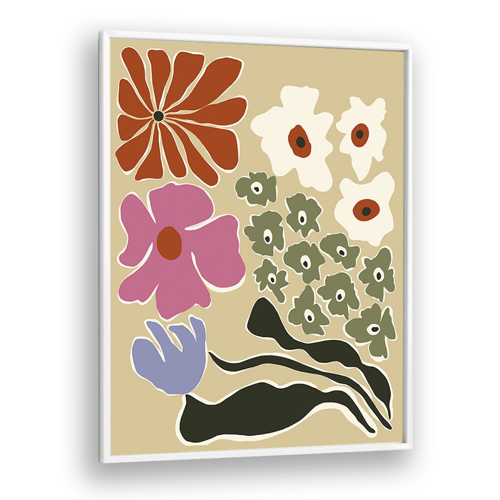 Fragile Botanic, Botanical Art Paintings Artwork in White Plain Frame