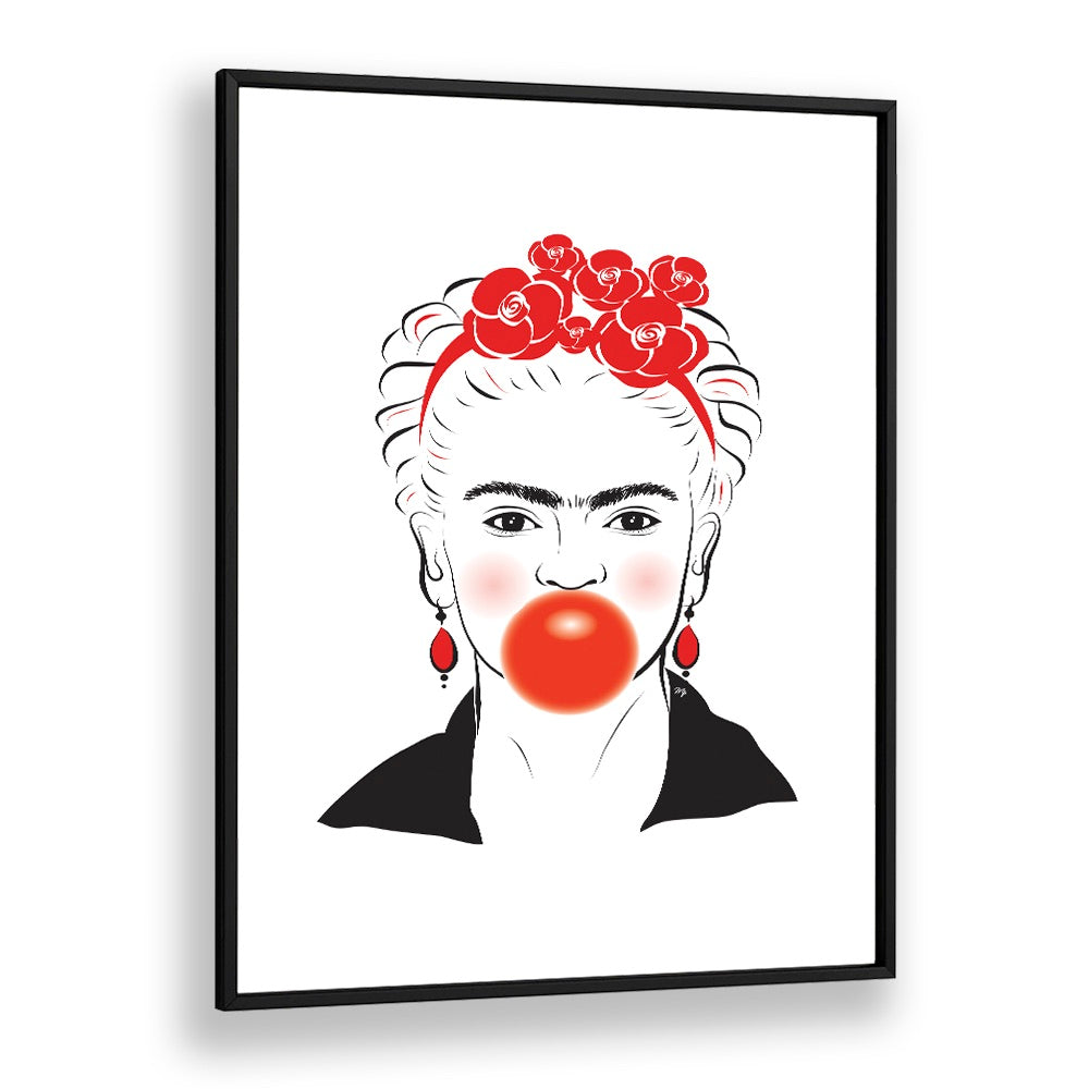 Stylish FRIDA IN RED canvas print by Martina Fashion Posters, featuring bold colors and unique design for any space.