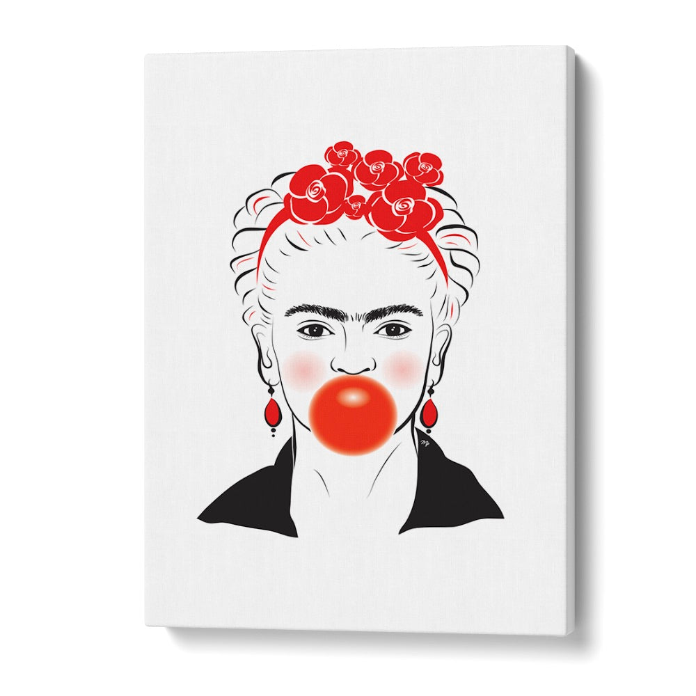 Frida in Red canvas print by Martina Fashion Paintings, a striking addition to fashion posters for any space.