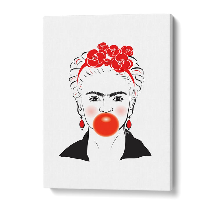 Frida in Red canvas print by Martina Fashion Paintings, a striking addition to fashion posters for any space.