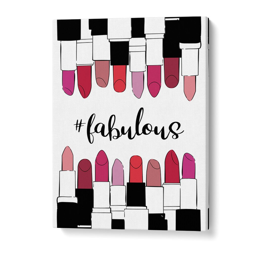 Stylish FABULOUS, FASHION POSTERS featuring vibrant lipsticks, perfect for elevating your space by Martina.
