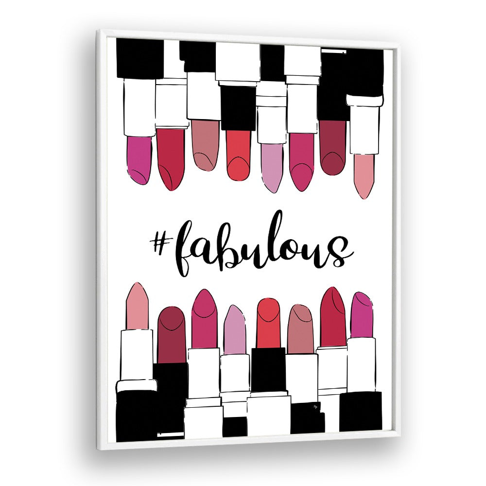 Stylish FABULOUS, FASHION POSTERS featuring vibrant lipsticks, perfect for chic home decor by Martina.