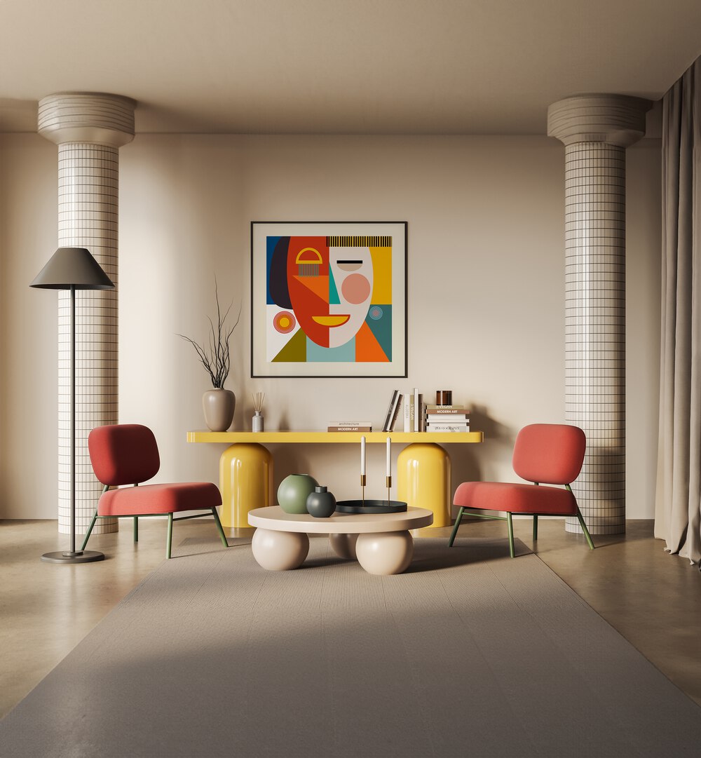 Elevate your space with FACE STRIPES MINIMAL KOPIE, ABSTRACT PAINTINGS by Ana Rut Bre, showcasing modern elegance.