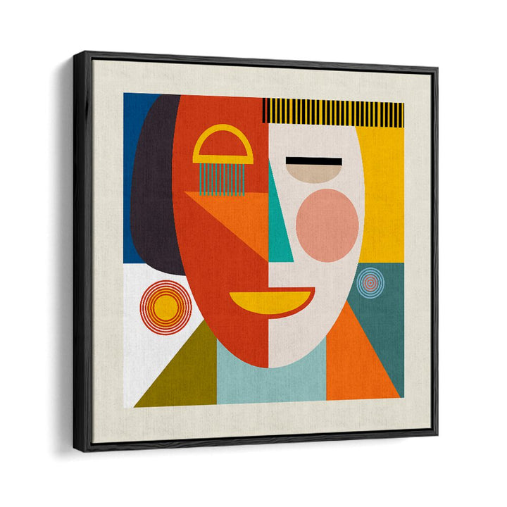 Colorful Face Stripes Minimal Kopie, abstract paintings by Ana Rut Bre, enhance any space with modern elegance.