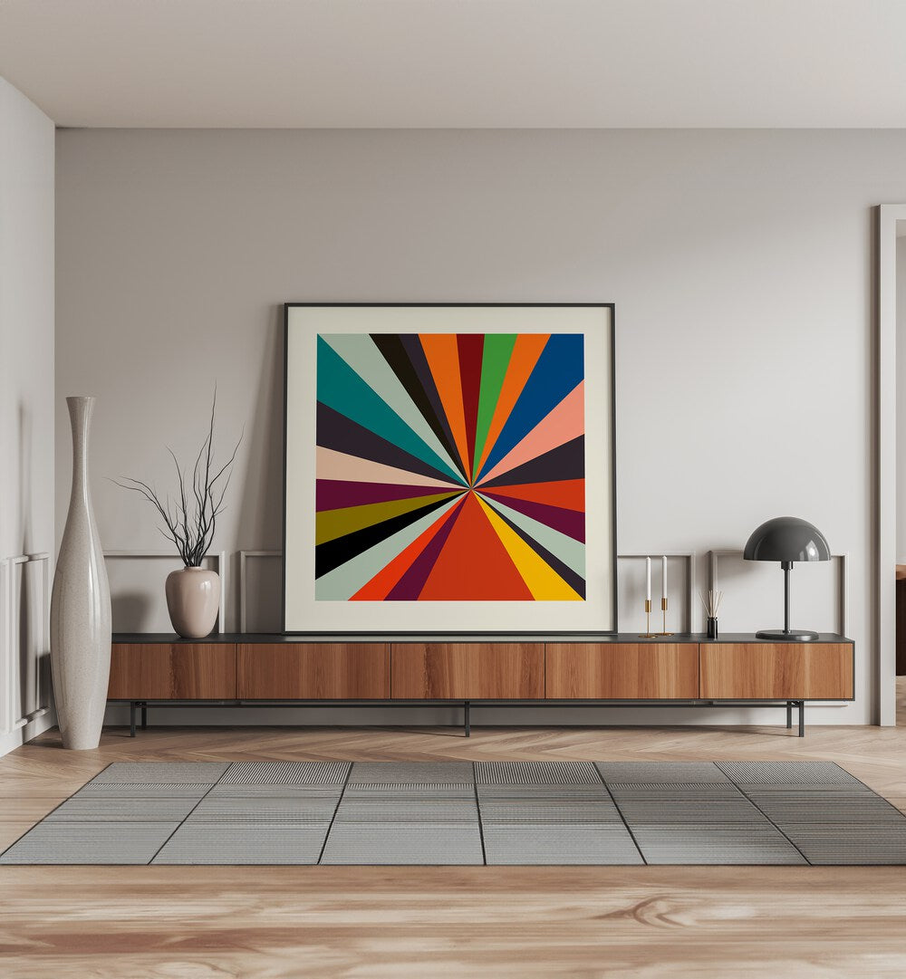 Vibrant FACES STRIPES MINIMAL, ABSTRACT PAINTINGS by Ana Rut Bre enhance any space with artistic sophistication.