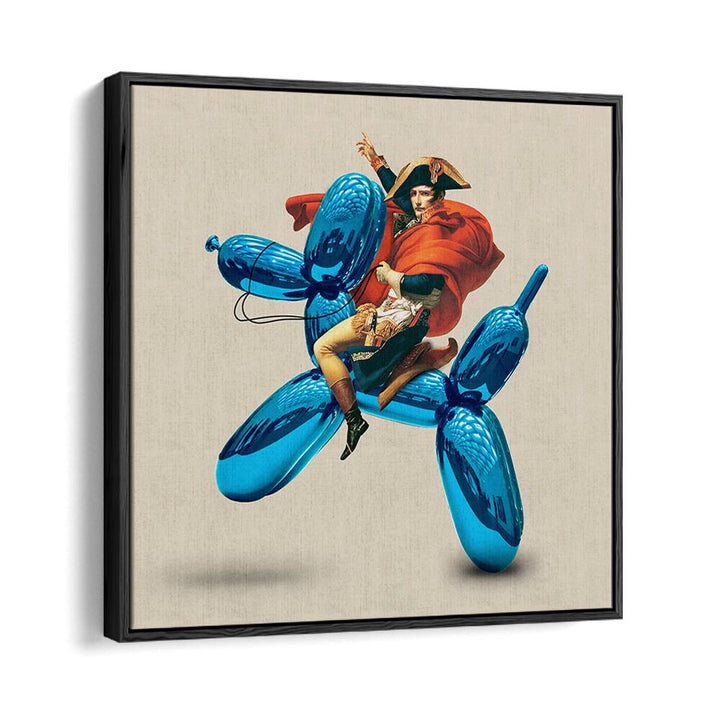 Unique FAKE CONQUEROR, ALTERED ART PRINTS in a black floater frame, perfect for transforming your space.