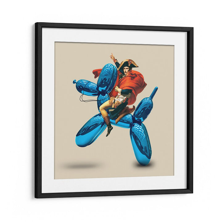FAKE CONQUEROR, ALTERED ART PRINTS in a sleek black frame, adding a creative touch to any modern space.