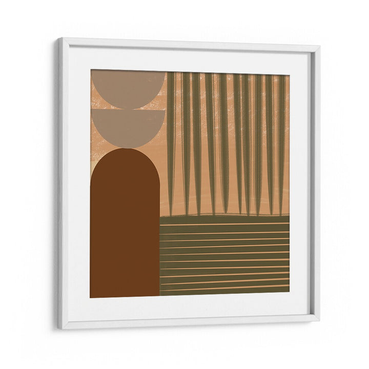 Elegant FALL GEOMETRIC, BOHO ART PRINTINGS framed artwork by Nilesh Kulkarni, perfect for modern home decor.