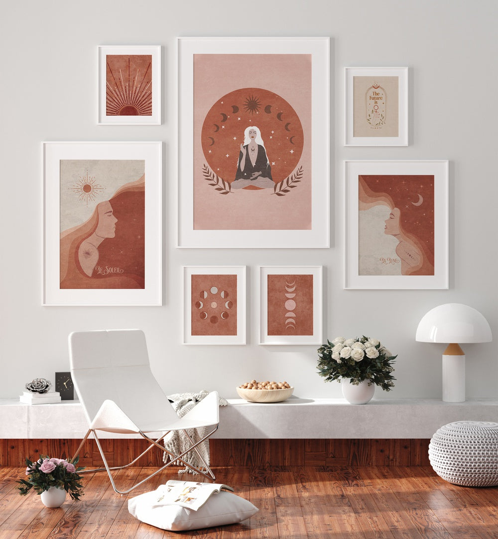 Transform your space with the FEMALE MEDITATION GALLERY WALL, a serene collection that inspires calm and relaxation.