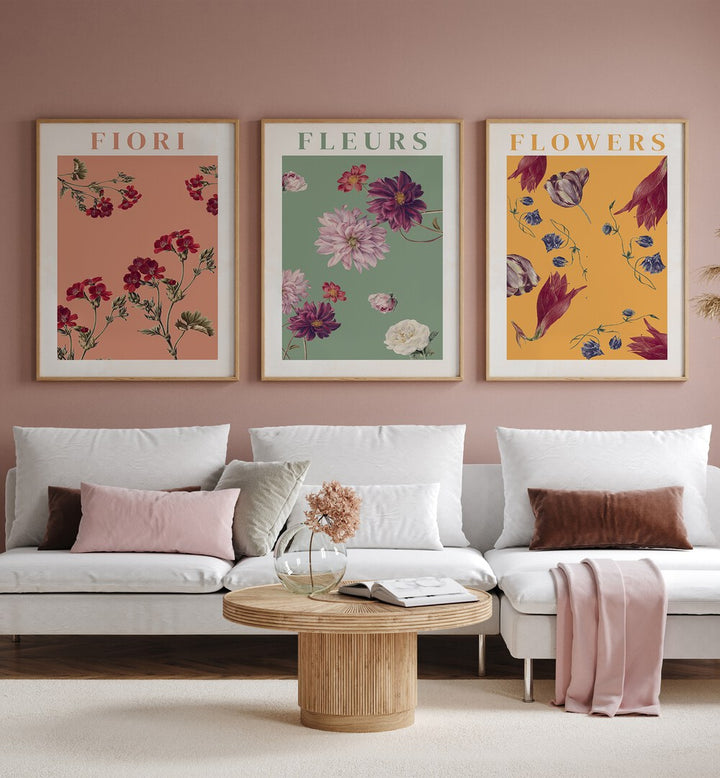 Transform your space with the FIORI SET, SET OF 3 PAINTINGS, showcasing vibrant floral designs and serene beauty.