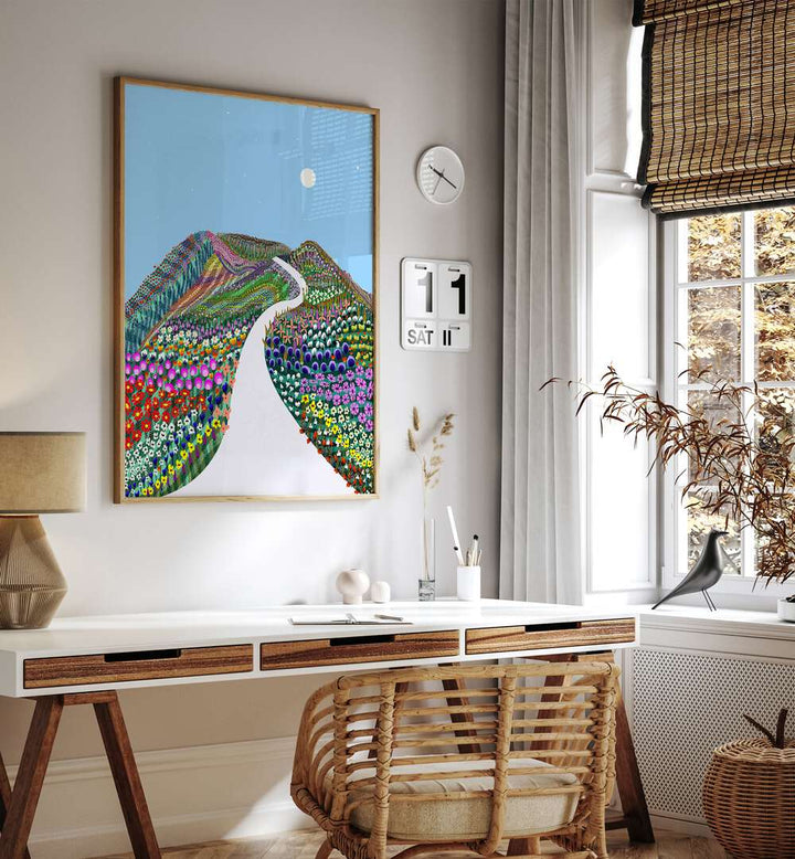 Vibrant FIRST BLOSSOM, LANDSCAPE PAINTINGS by Uma Gokhale, capturing nature's beauty in stunning detail.