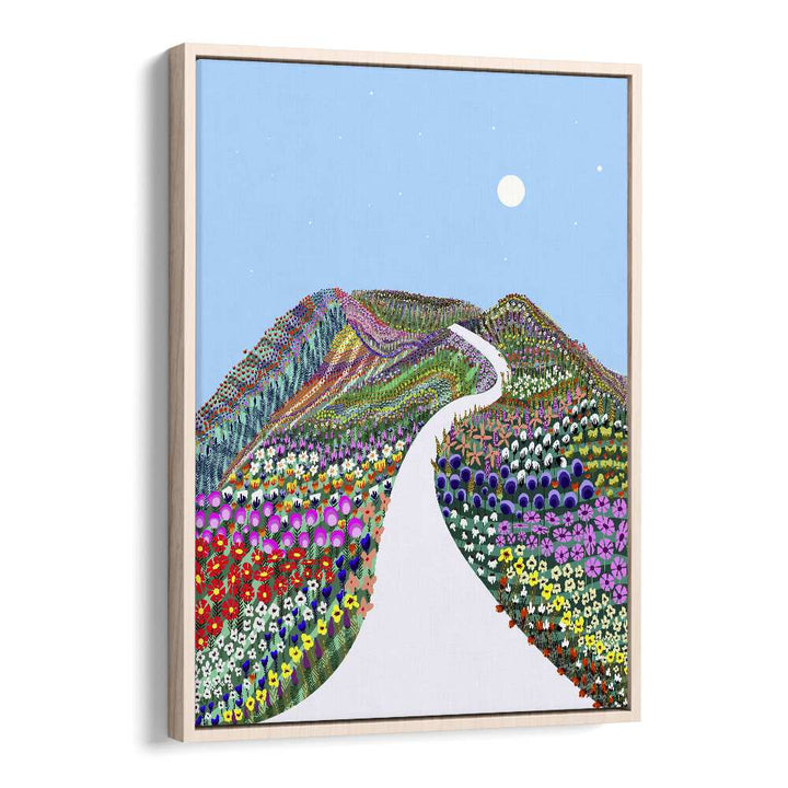 Vibrant FIRST BLOSSOM, LANDSCAPE PAINTINGS by Uma Gokhale showcase nature's beauty in a stunning art print.