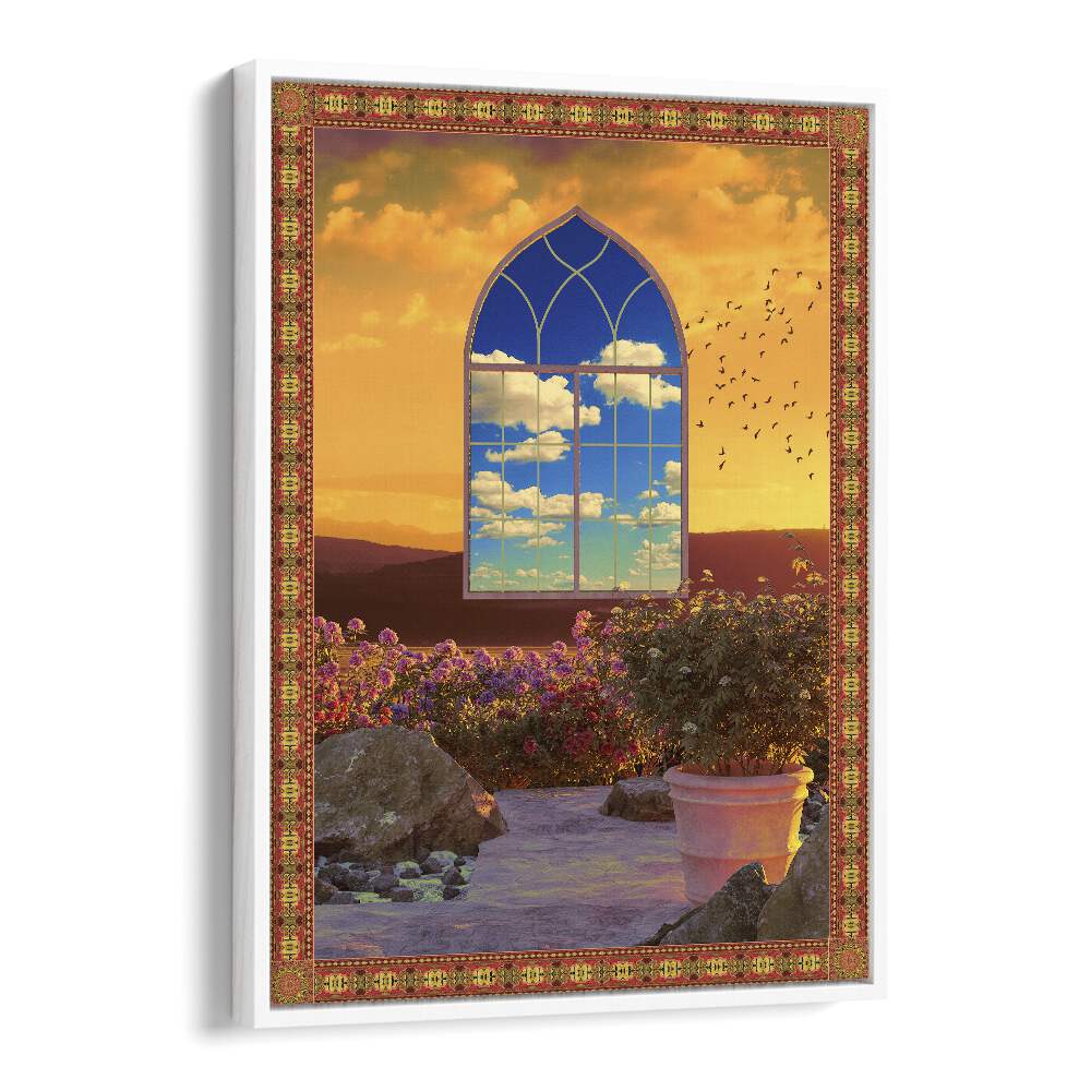 Stunning FLOATING WINDOW, SURREAL ART PRINTS by Cosmo Zach, blending nature and imagination in vibrant colors.