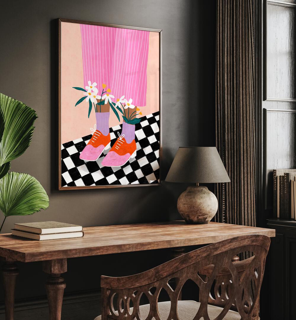 Vibrant FLORAL SOCKS, PORTRAITS by Bea Muller brighten your space with artistic elegance and creative flair.