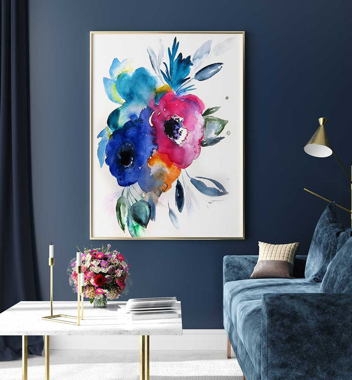 FLORAL NO IX , FLORAL FLOWER PAINTINGS