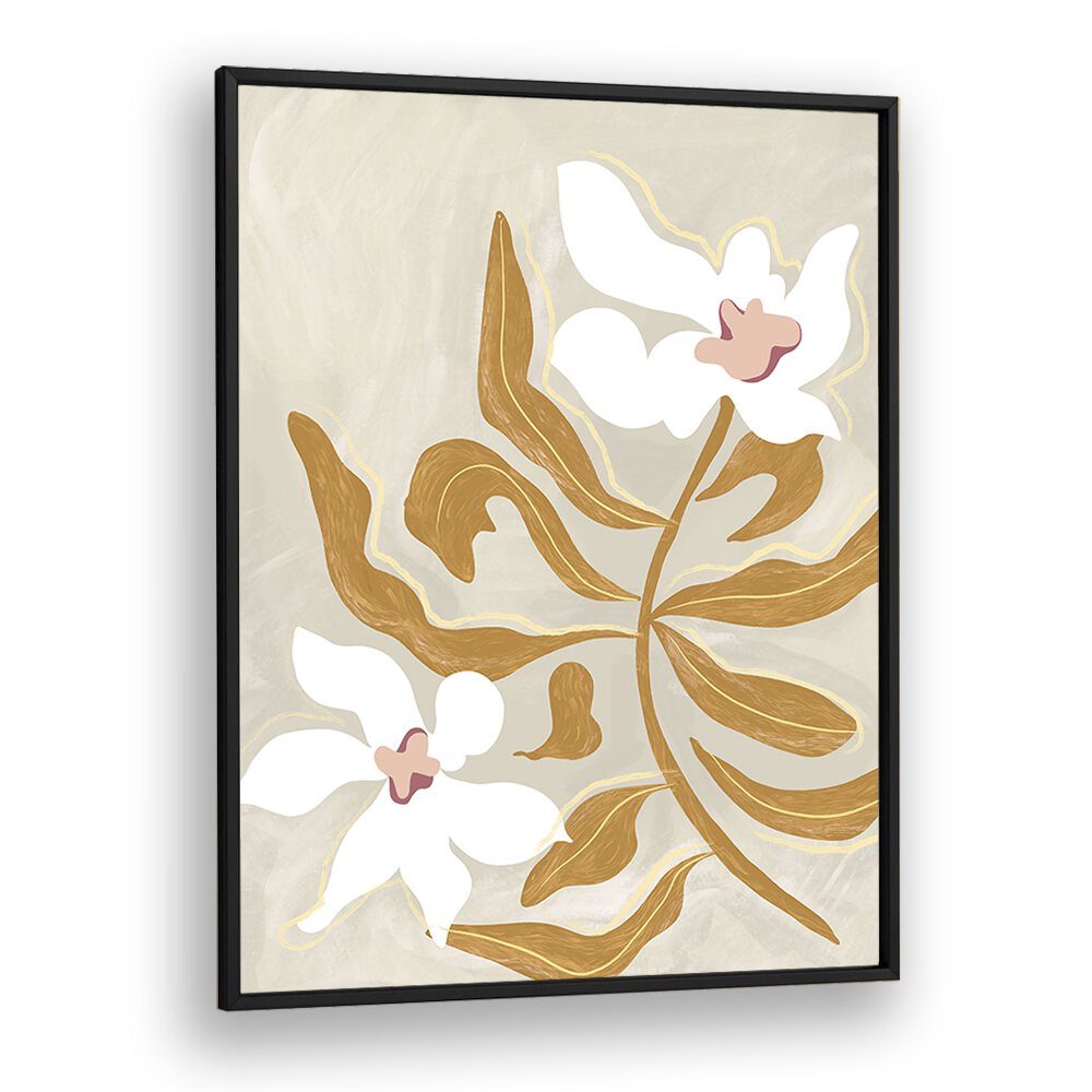 Elegant FLOWER FLOWER, FLORAL FLOWER PAINTINGS by Arty Guava in a sleek black frame, perfect for transforming your space.
