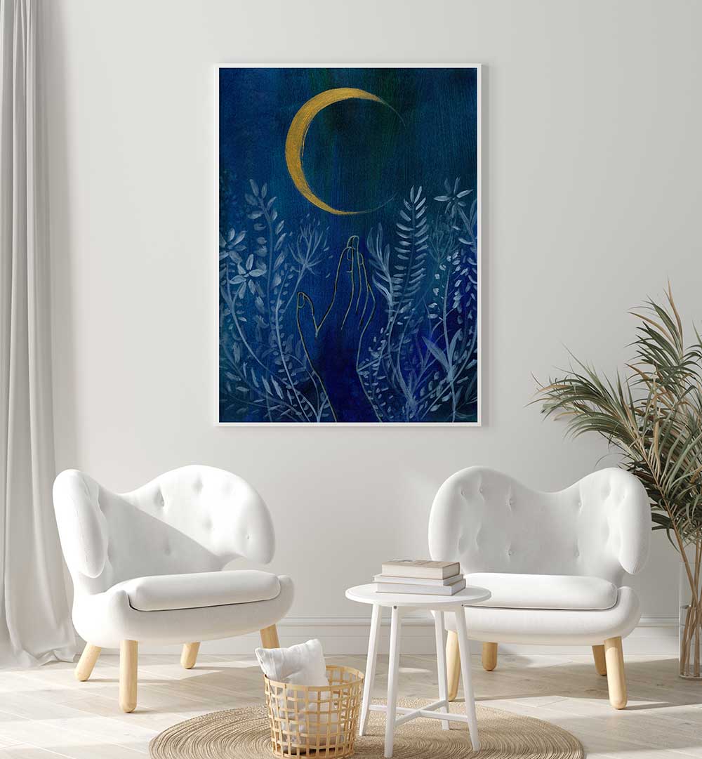 FLOWER MOON , FLORAL FLOWER PAINTINGS