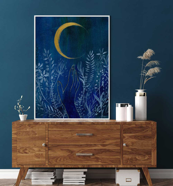 FLOWER MOON , FLORAL FLOWER PAINTINGS