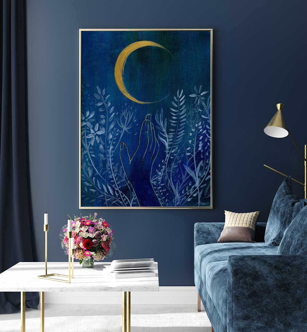 FLOWER MOON , FLORAL FLOWER PAINTINGS