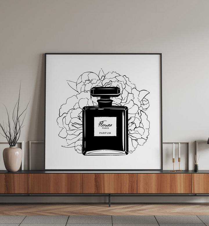 Elegant artwork featuring FLOWER PERFUME, FASHION POSTERS by Martina, capturing the essence of sophistication and allure.