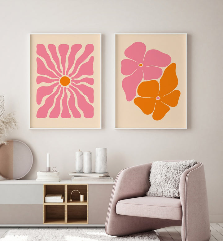 Transform your space with PASTEL FLOWER PATTERNS, SET OF 2 PAINTINGS, featuring vibrant floral designs for a fresh look.