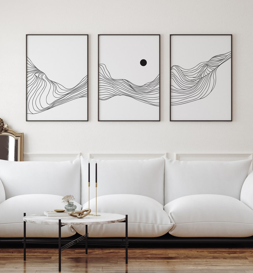 Transform your space with the FLUIDIC DUNES SET, SET OF 3 PAINTINGS from Asian Monk, showcasing minimalist elegance.