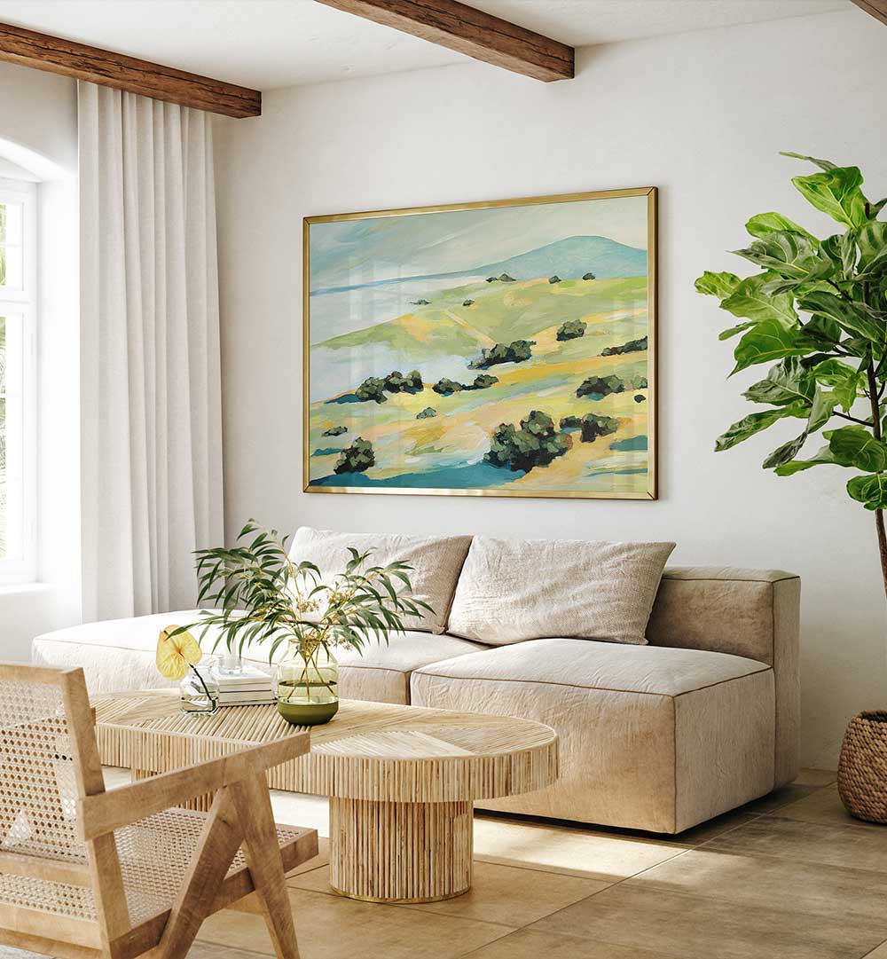 FOG AND HILLS , LANDSCAPE PAINTINGS