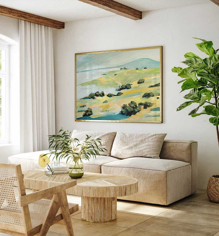 FOG AND HILLS , LANDSCAPE PAINTINGS