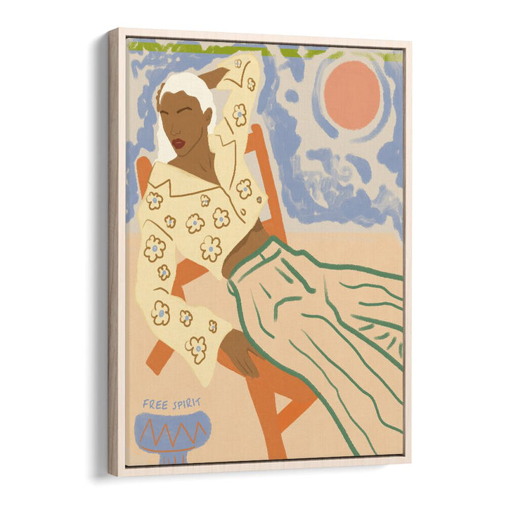 Vibrant woman illustration from the FREE SPIRIT, PORTRAITS collection by Uma Gokhale, showcasing artistic charm.