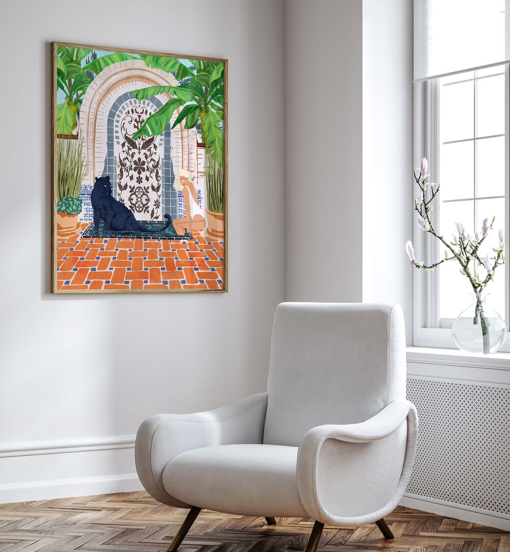 Explore the vibrant FRIENAISSANCE, PORTRAITS artwork by Uma Gokhale, showcasing women's beauty and strength.