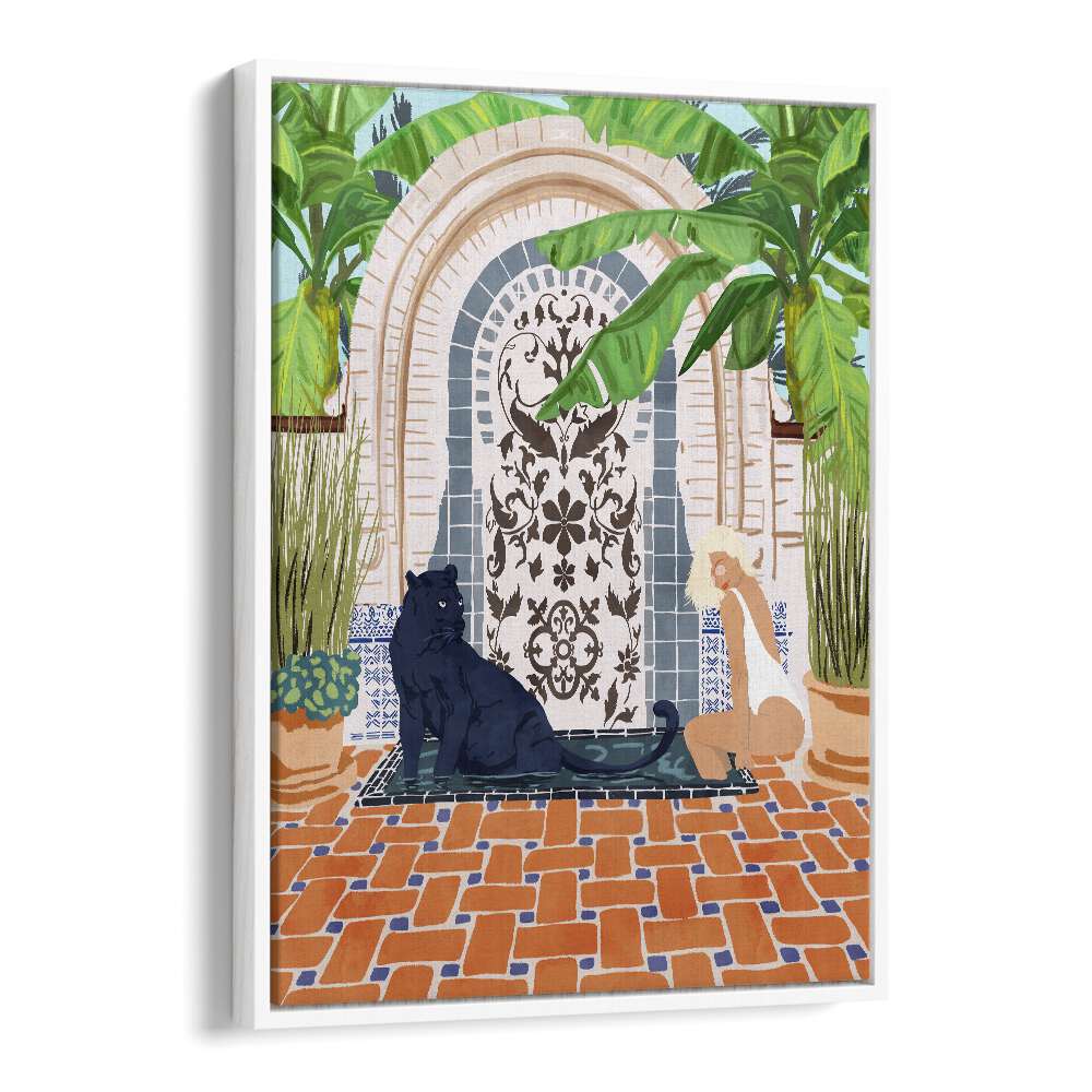 Elegant FRIENAISSANCE, PORTRAITS artwork by Uma Gokhale featuring vibrant women’s illustrations in a stylish frame.