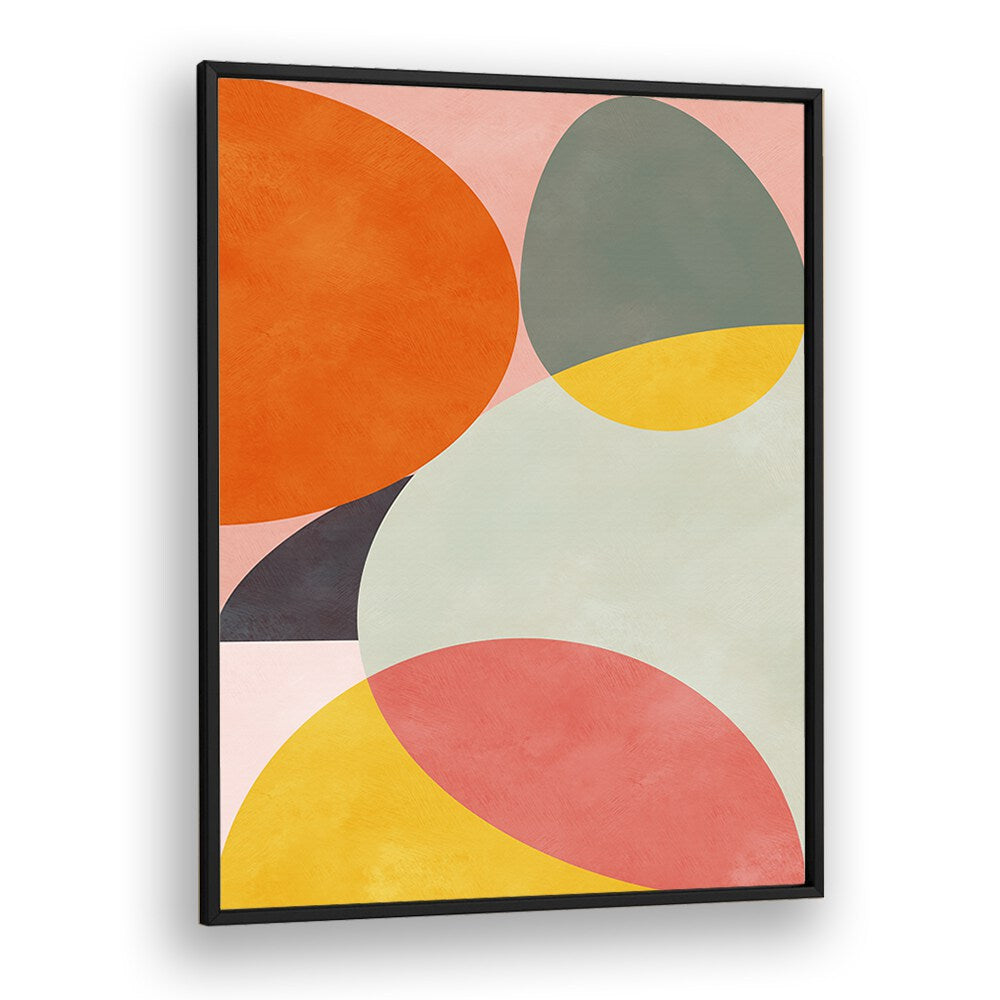 Vibrant shapes in FRIENDLY COLORS I, ABSTRACT PAINTINGS by Ana Rut Bre add modern elegance to any room.